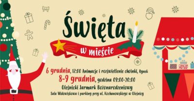 Święta w mieście. Choinka i karuzela na Rynku. Jarmark przy sali widowiskowej