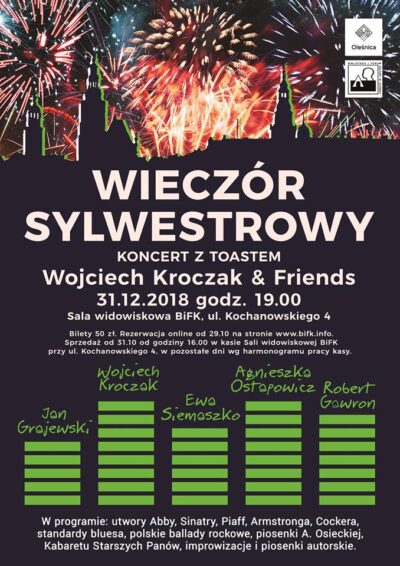 Są jeszcze bilety na sylwestrowy wieczór w oleśnickiej sali widowiskowej