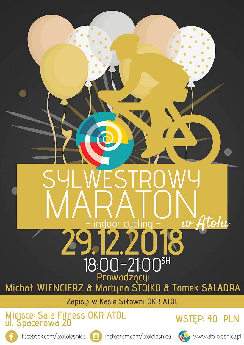 Sylwestrowy maraton Indor Cycling w OKR Atol Oleśnica