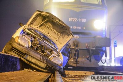 Pociąg staranował fiata seicento. Nikomu nic się nie stało