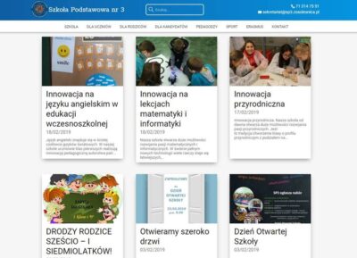 Szkoła Podstawowa nr 3 w Oleśnicy z nową stroną internetową