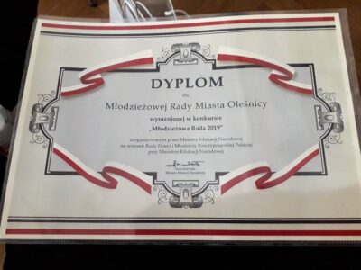 Wyróżnienie dla Młodzieżowej Rady Miasta Oleśnicy