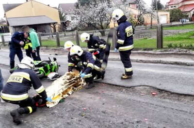 Wypadek motocyklisty w Bierutowie [ZDJĘCIA]
