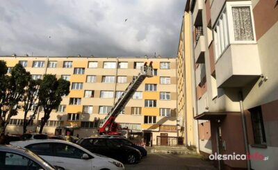Strażacy wchodzili do mieszkania przez okno