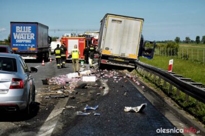 Wypadek dwóch tirów na S8 w kierunku Wrocławia. Na miejsce przyleciało LPR [AKTUALIZACJA]