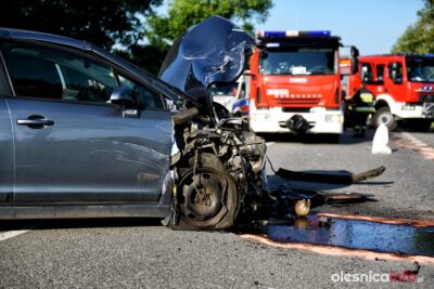 Wypadek pod Cieślami. Jedna osoba jest poszkodowana [ZDJĘCIA]