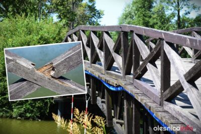 Potrzebna pilna interwencja. Mostek nad stawami w fatalnym stanie