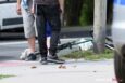 Potrącenie rowerzysty przy ul. Wałowej. Mężczyzna trafił do szpitala