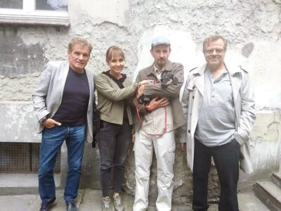 Piesek z Przytul Pyska na planie Sprawiedliwych