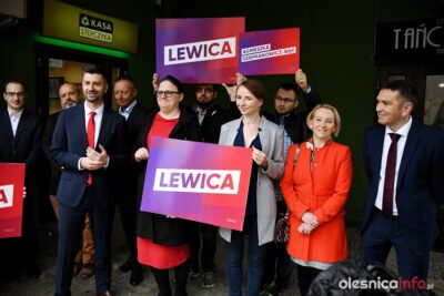 Arkadiusz Sikora i inni kandydaci Lewicy do Sejmu prezentowali się w Oleśnicy