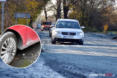 Kierowcy alarmują: maź z remontowanej drogi niszczy nasze auta. Urzędnicy: to mleczko z kruszywa z atestem