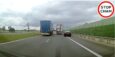 BMW wyprzedza awaryjnym pasem, a potem ryzykownie hamuje przed ciężarówką na S8