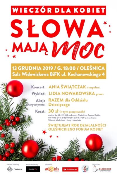 Oleśnickie Forum Kobiet zaprasza do udziału w akcji Razem dla Oddziału Dziecięcego