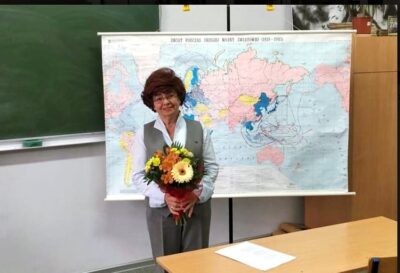 Licealiści na spotkaniu z prezeską Koła Związku Sybiraków