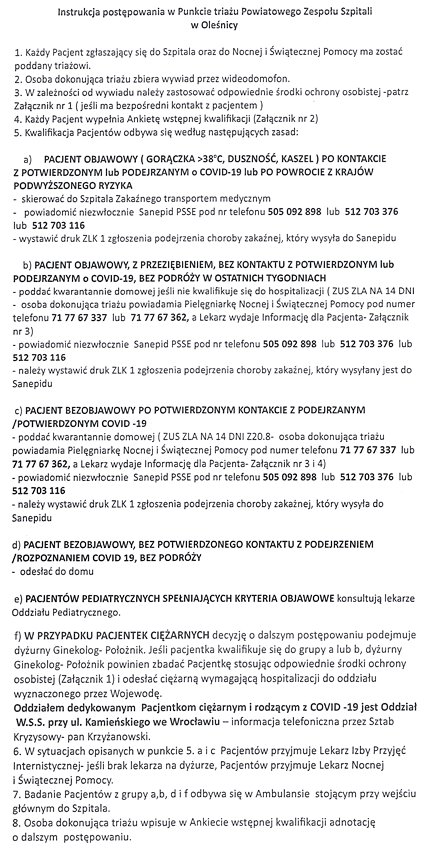 triażInstrukcja postępowania w punkcie triażu(2)-20200318