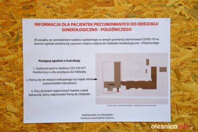 Chcesz wejść na oddział? Musisz zadzwonić i poczekać przy wskazanym wejściu do szpitala