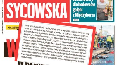 Dary dla Aleppo. Dziennikarka „Gazety Sycowskiej” prostuje i przeprasza Beatę Kempę