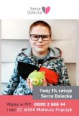 Podaruj 1 procent swojego podatku i wesprzyj Mateusza Frączyka