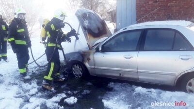 Pożar samochodu pod Bierutowem