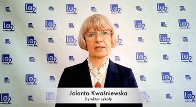 Dyrektor II Liceum Ogólnokształcącego żegna trzecioklasistów on-line