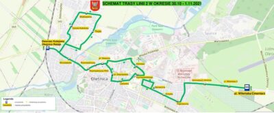 Rozkład jazdy autobusów komunikacji miejskiej od 30 października do 1 listopada