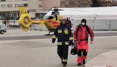 Do nieprzytomnego mężczyzny w Oleśnicy przyleciał śmigłowiec LPR