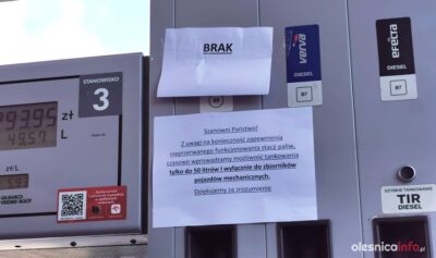 Brak benzyny na niektórych stacjach paliw i informacja o limitach