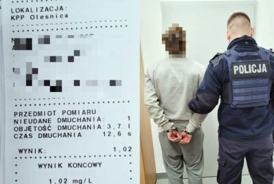 Spowodował zdarzenie drogowe. Był pijany i nie miał prawa jazdy