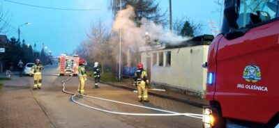 Pożar baru przy ul. Limanowskiego w Oleśnicy