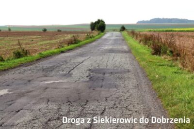 Dodatkowe pieniądze na remont drogi Siekierowice-Dobrzeń. Dziury znikną już w przyszłym roku