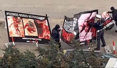Oleśnicka policja zarekwirowała banery protestujących przeciwko aborcji [AKTUALIZACJA]