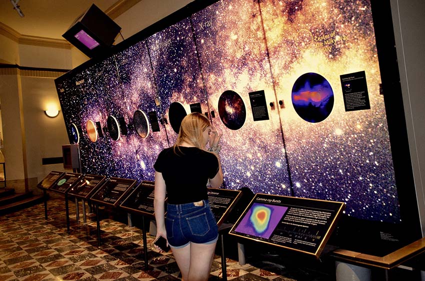 Interior of Griffith Observatory in Los Angeles California. USA. popular tourist attraction and science centre. October 2017