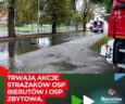 W Bierutowie strażacy wypompowują wodę po nocnej ulewie