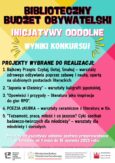 Biblioteczny Budżet Obywatelski. Ogłoszono wyniki