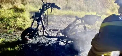 Pożar motocykla w Zimnicy. Strażacy szybko opanowali sytuację