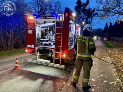 Pożar liści w Chełstówku. Szybka interwencja strażaków z Twardogóry