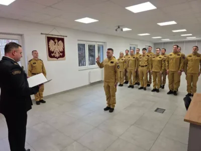 Uroczysta zbiórka, awans i ślubowanie strażaka