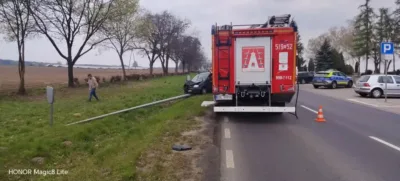 Wypadek na ul. Wrocławskiej w Bierutowie. Jedna osoba trafiła do szpitala