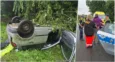 Szaleńczy pościg w Goszczu. Naćpany i pijany kierowca forda dachował w rowie