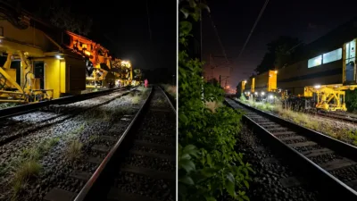 Nocne prace na torach i snopy iskier. Kolejarze remontują ważną trasę bez utrudnień dla pasażerów
