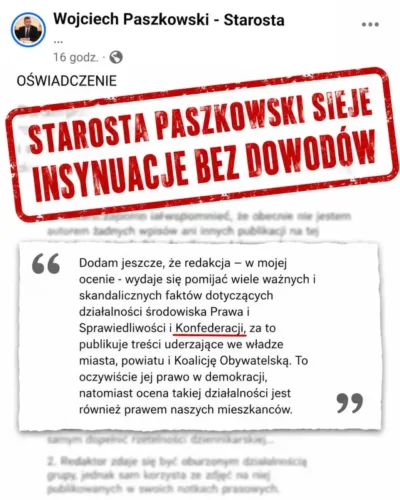Nowa Nadzieja ostro odpowiada staroście: „Prosimy wskazać te skandale”