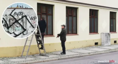 Zniszczona elewacja i nazistowskie symbole. Sprawą zajmuje się policja