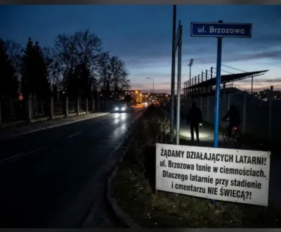 Egipskie ciemności przy ul. Brzozowej w Oleśnicy. Mieszkańcy alarmują: Czy czekamy na tragedię?
