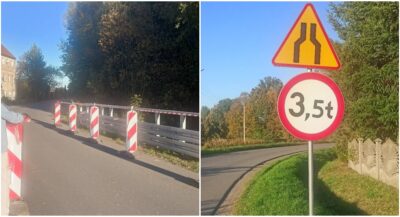 Uszkodzony mostek na wjeździe do Paczkowa. Ograniczenia w ruchu zostają utrzymane